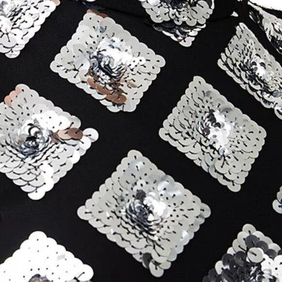 NWT French Connection black dress with silver diamond sequins, size 4 - Picture 6 of 6